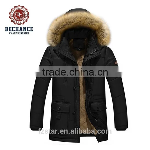 Men's Fashionpadded Coat With Fur Hood photo-3