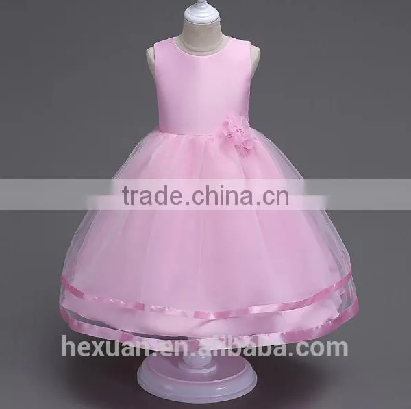 2017 New Arrival Kids Fancy Wedding Matt Satin Dress Baby Girl Evening Party Skirt photo-4