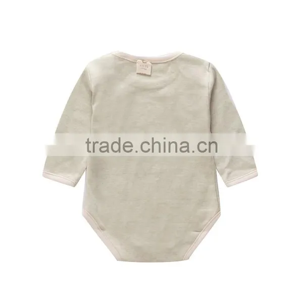 Hot Sale Organic Cotton Plain Baby Clothes Romper photo-2