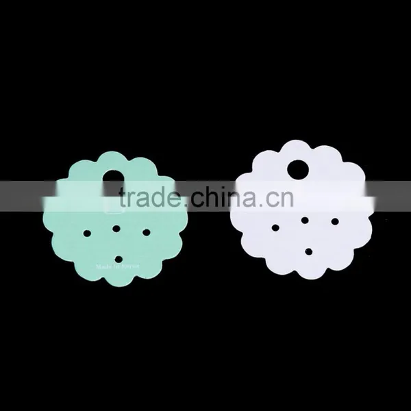 Paper Jewelry Display Card Flower Light Green Crown Pattern 4.3cm(1 6/8") x 4.3cm(1 6/8"), 1 Piece photo-3