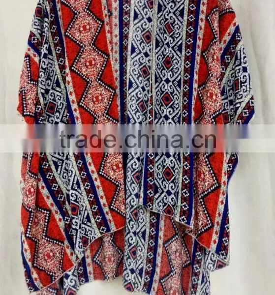 Hot Sale Fashion Printed Open Kimono for Women Viscose Cotton Soft Blouses photo-4