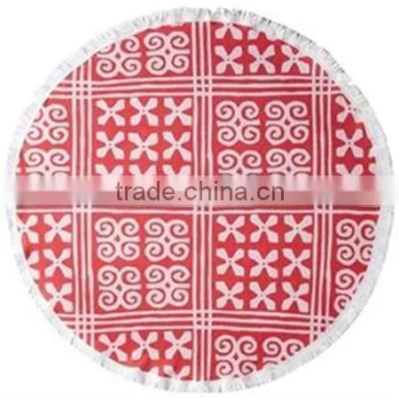 Custom Design 100% Cotton Round Beach Towel Printed Beach Pareo High Quality photo-3