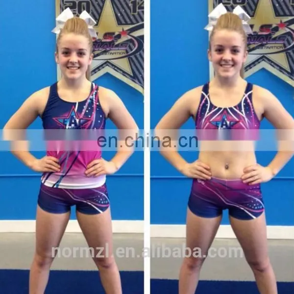 Wholesale Star Cheerleader Uniforms Printed Cheerleading Uniforms Purple