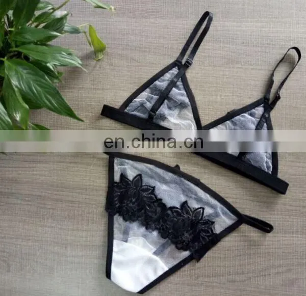Girls Sexy Transparent Lace Grenadine Bikini Hot Sexy Fancy Ladies Stylish Bra And Panty Set photo-2