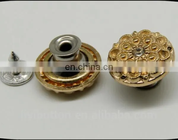 Wholesales Manufacturer Metal Coat Button, Removable Shank Metal Diamond Shaped Button for Jeans photo-3