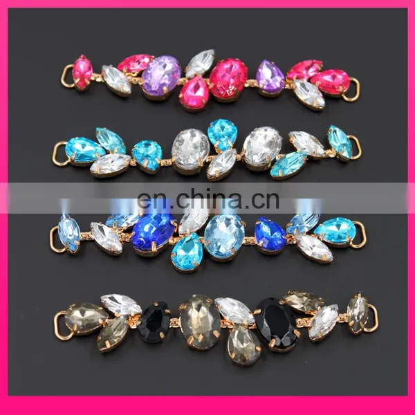 Fashion Shoe Decorations Acrylic Rhinestones Chain Bikini Connector