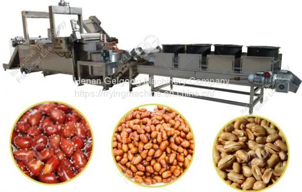 500kg/h fried peanut production line for sale/automatic peanut frying machine