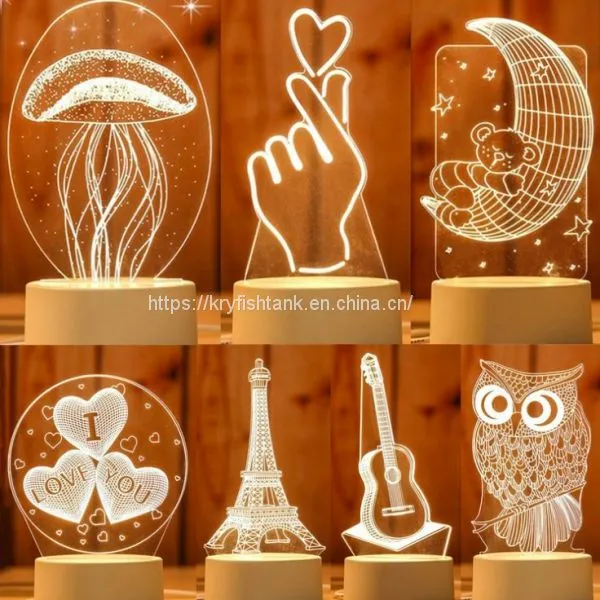 Cute Heart Bear 3D LED Illusion Night Light Table Desk Lamps,3 Color Changing Lights With USB Charger for Kids Gifts photo-4