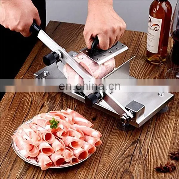 Manual Frozen Meat Slicer / Stainless Steel Beef Mutton Slicing Machine / Roll Meat Vegetable Meat Cheese Food Slicer photo-3