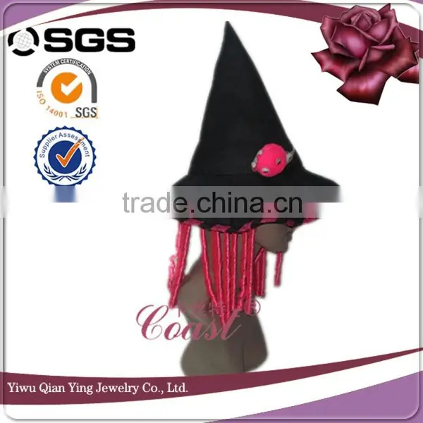 Funny Halloween Festival Hat With Pink Fake Hair Attachmed photo-2