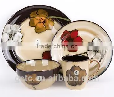 16-piece Hand Painted Stoneware Dinnerware Set With New Design photo-3