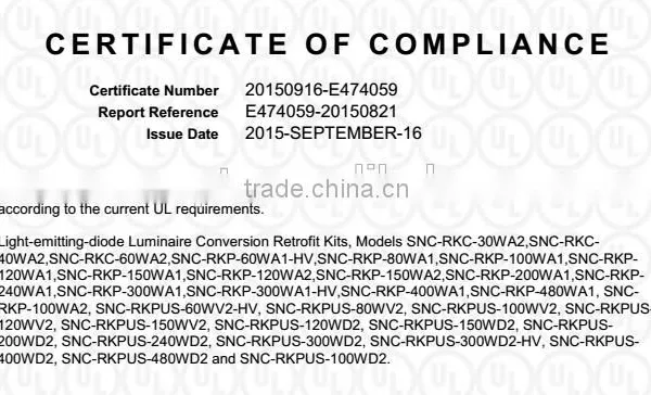 SNC UL CUL LUMILEDS LED Retrofit Kit 480W Replace 1000W Metal Halide photo-4