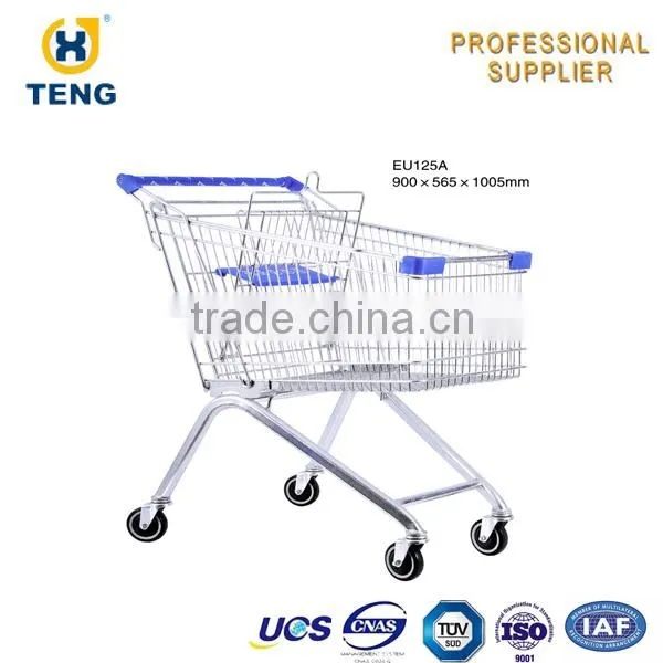 Four Wheels Supermarket Metal Shopping Cart Trolley photo-5