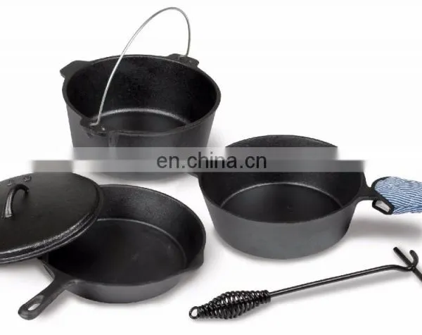 Cast Iron Seasoned 8QT Sandsport Outdoor Camping Cookware Portable Pan photo-5