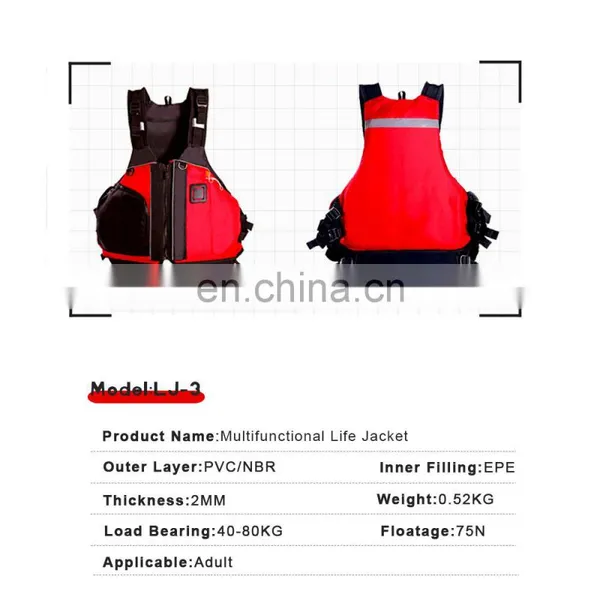 2022 Wholesale Rescue Life Jacket Multifunctional EPE Live Vest for Kayak Fishing SUP photo-2