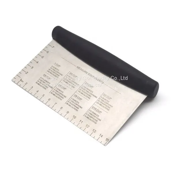 Dough Bench Scraper With Ruler Kitchen Baking Pastry Cutter Grip Handle Pastry Cutter