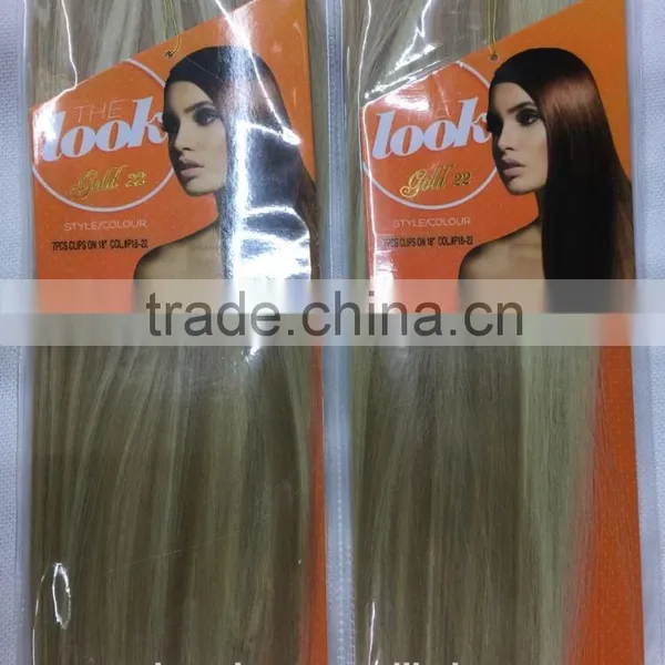 The Look Gold 22 Synthetic Hair Weave With Clips,7pcs Clips on 18" Weave,17clips/100g/pcs ,color P18-22 photo-4