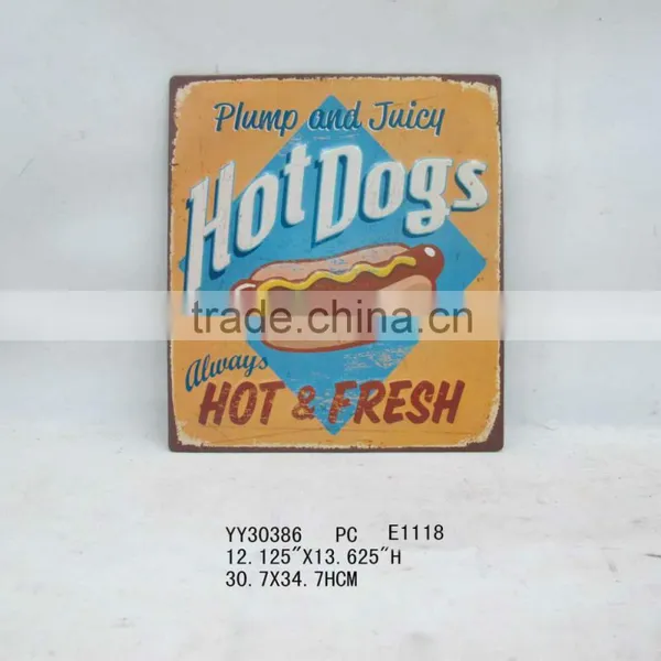 Rectangle Embossed Tin Sign, Metal Wall Arts for Home Decor