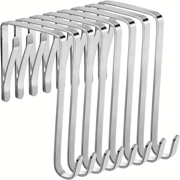 Over The Door Hooks, Door Hanger Hook Fits Door Widths, Reversible Metal Door Hooks for Hanging Clothes, Coats, Towels, Shoe Organizers
