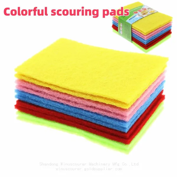 Unique Colored Scouring Pad Rectangle Dish Cleaning Scouring Pads in 5Colors