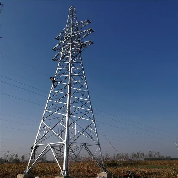 Hot Dip Galvanized Steel Lattice Transmission Tower for High Voltage Power Line photo-3