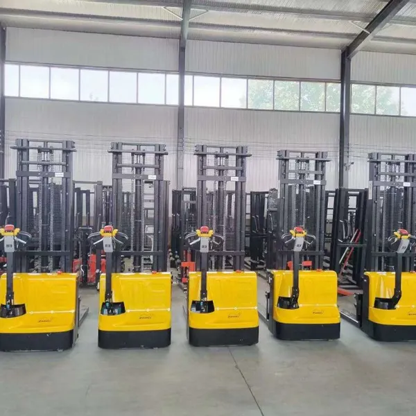 1.5T 3 Ton Electric Powered Pallet Stacker Walking Type Electronal Stacker Full Electric Pallet Stacker photo-3