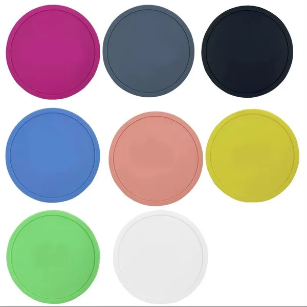 Round Silicone Coasters, Minimalist Non-Slip Heat Resistant Cup Mat With Spill-Proof Lip, Waterproof Coffee & Tea Drink Coaster for Tableware photo-4