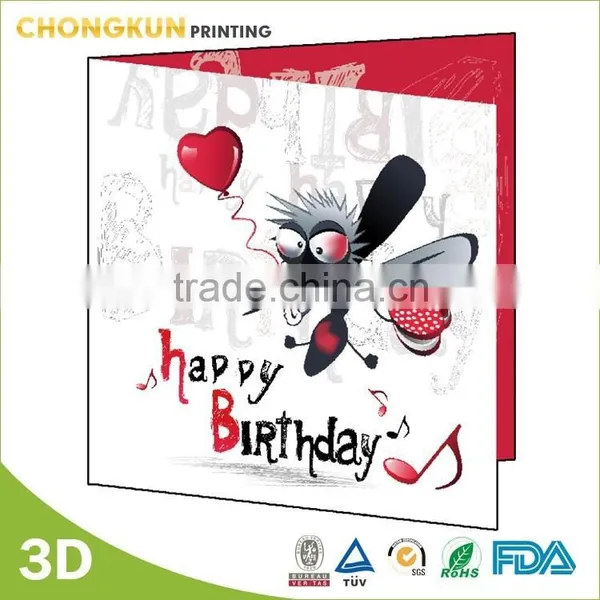 2015 New 3D Lenticular Die Cut Greeting Card