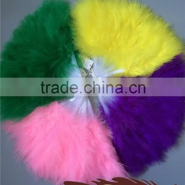 Natural Craft Marabou Turkey Feather Large Hand Fans photo-6