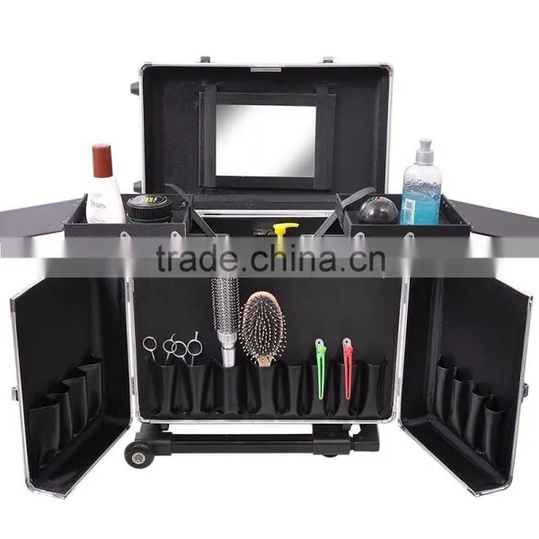 Professional Hair Stylist Aluminum Rolling Tool Box Makeup Artist Salon Train Case photo-5