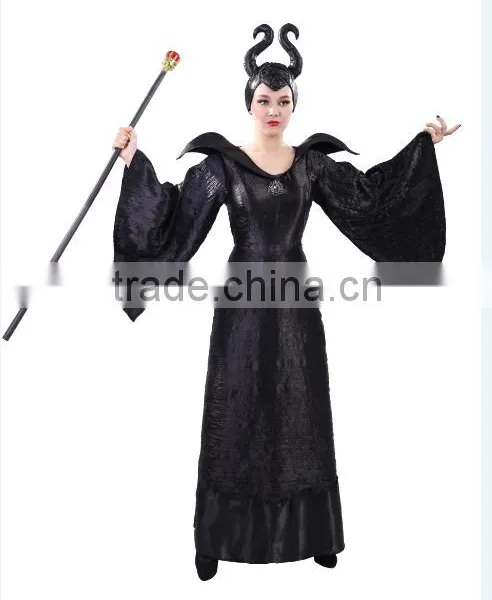 Carnival Party Witch Maleficent Cosplay Magician Fancy Dress Costume for Women photo-2