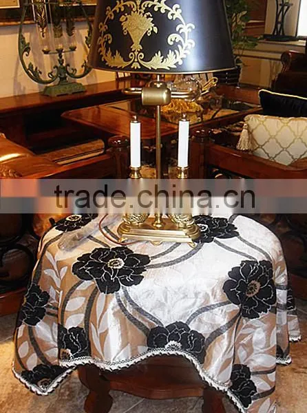 Custom Jacquard Woven Chenille Cotton Handmade Table Cloth, Table Cover