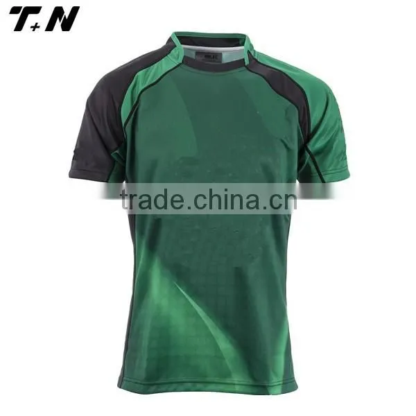 Mens Short Sleeve Black Rugby Polo Shirt photo-2