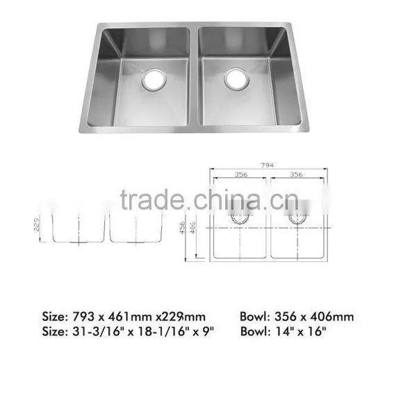 Handcrafted Double Bowl Stainless Steel Kitchen Sink photo-2