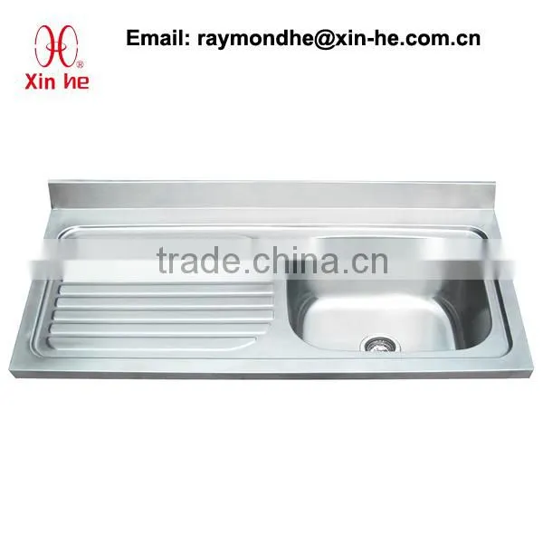 Europe Commercial Kitchen Catering Sink Scullery Basin With Splashback, Portable Stainless Steel Compartment Sink for Restaurant photo-2