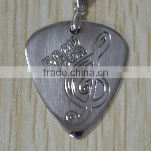 Latest Design Stainless Steel Teardrop Shaped Guitar Pick With Necklace photo-4