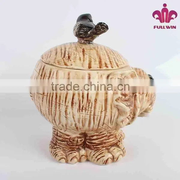 Elephant Design Bulk Ceramic Candy Jar With 3D Lid photo-3