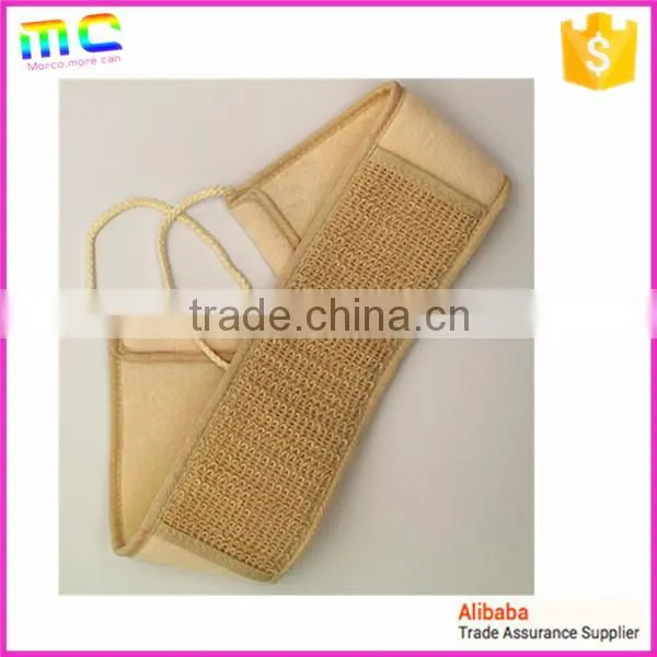 New Fashion Colorful Body Back Bamboo Linen Cotton Long Bath Belt With Hand Shank photo-2