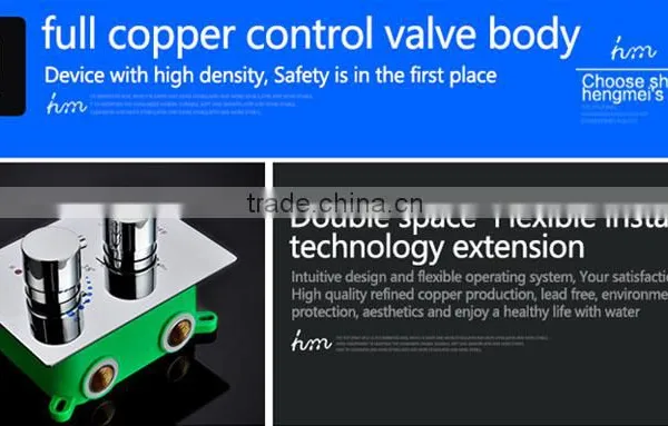 3 Function Square Panel Shower Diverter Valve for Conceal Shower Temperature Control Thermostatic Valve photo-2