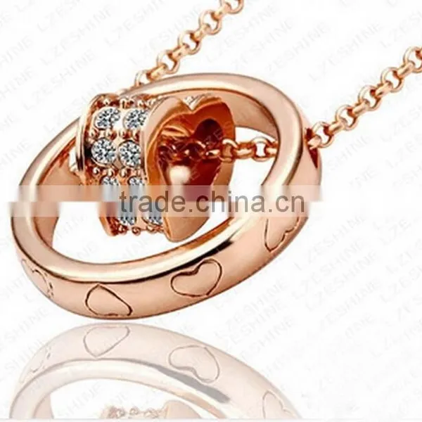 Womens 2016 YIWU IN STOCK Fashion Silver Plated Girlfriend Jewelry Charm Heart Crystal Pendant Chain Necklace Quality Choice photo-5