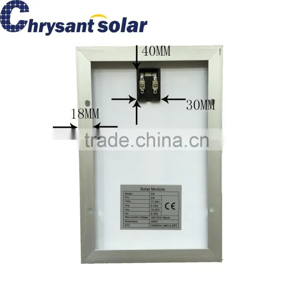 18V 5W Poly Silicon Solar Panel With Aluminum Alloy Frame photo-2