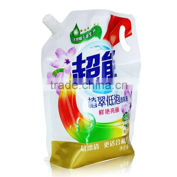 Custom Printed Aluminum Foil Laundry Detergent Liquid Spout Pouches photo-3