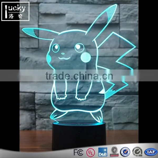 Pikachu 3D LED Night Light, 3D Visual Colorful Table Desk Lamp photo-6