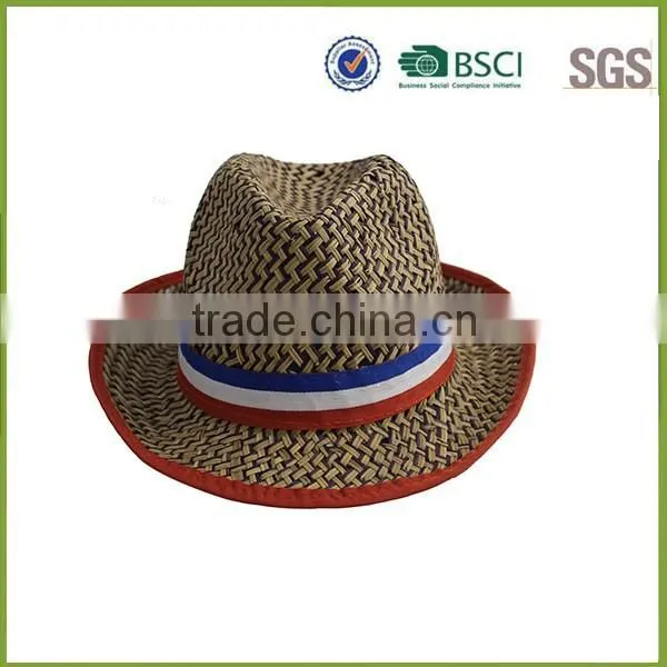 Wholesale High Quality France Flag Paper Straw Hat photo-2