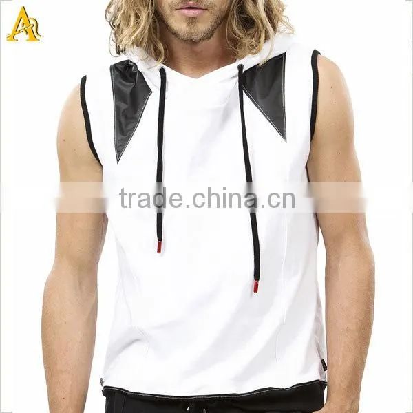 Red Sleeveless Hoodie Zip up Mens Sleeveless Hoodie photo-4