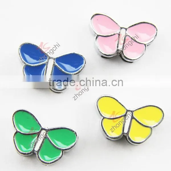 Metal Cute Butterfly Square Hole Spacer Charm Beads photo-3