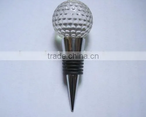 Unique Golf Ball Shape Crystal Wine Stopper, Bottle Stopper