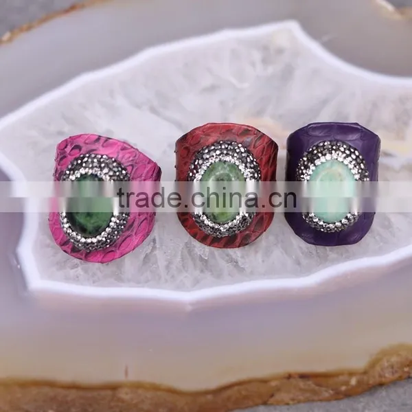 Fashion Agate Druzy Stone Ring, Tiger Eye, Amazon Gemstones Snakeskin Rings, Charm Jewelry Finger Druzy Rings photo-3