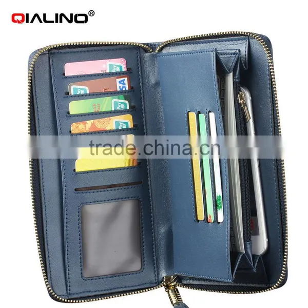 QIALINO New Long Wallet Luxury Ostrich Leather Branded Women Wallet Handbag photo-4