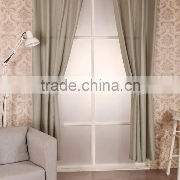 Simple Plain Linen Eyelet Curtain for Home Hotel Cafe Office photo-2